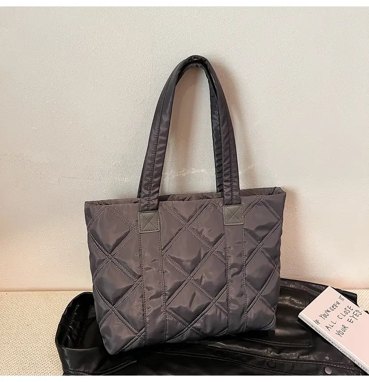 2025 Women's Quilted Nylon Tote Bag Large Capacity — feature 86