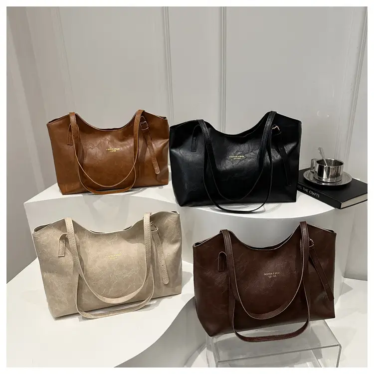 Brown Leather Tote Bag for Women Autumn Winter Commute - Image 8