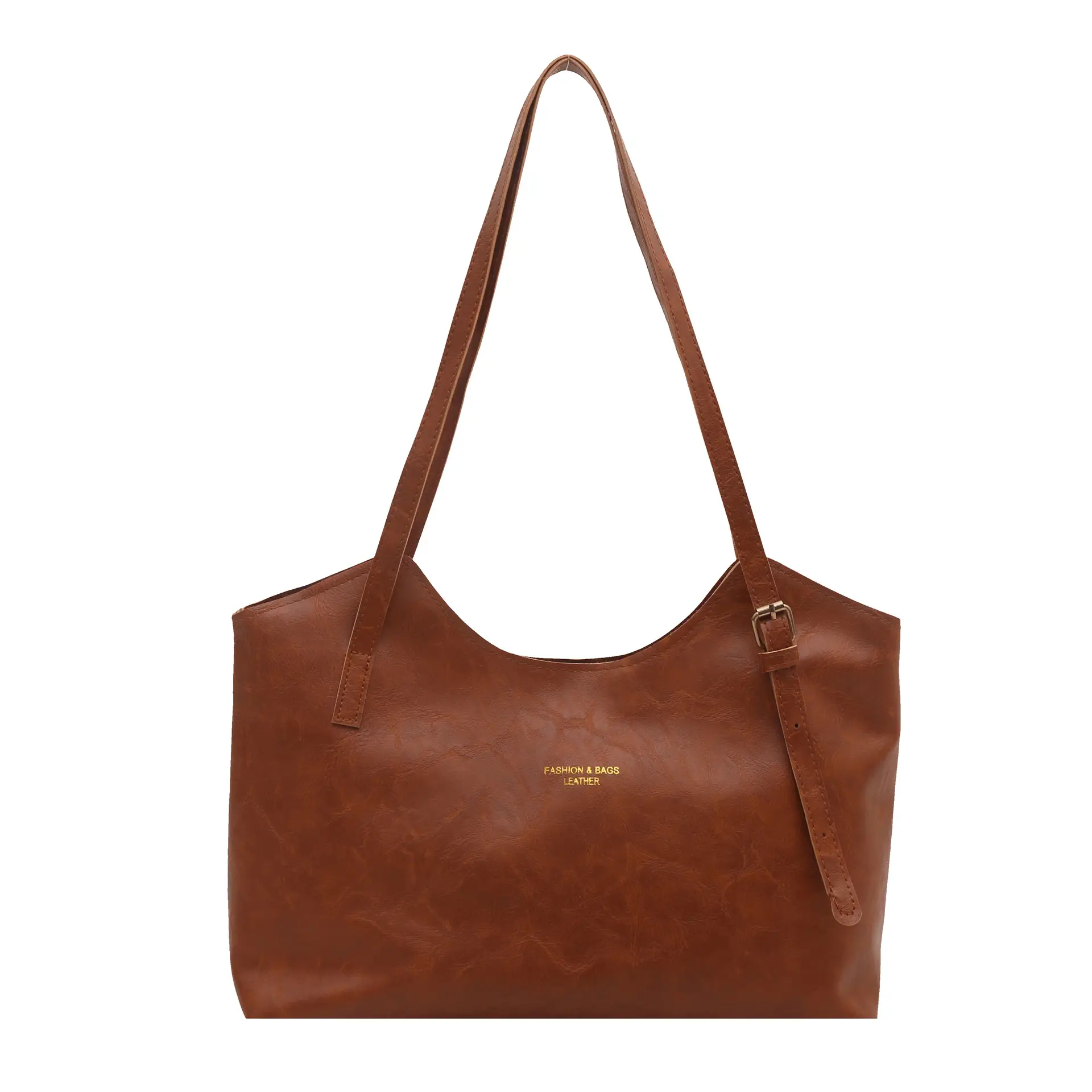 Brown Leather Tote Bag for Women Autumn Winter Commute - Image 9