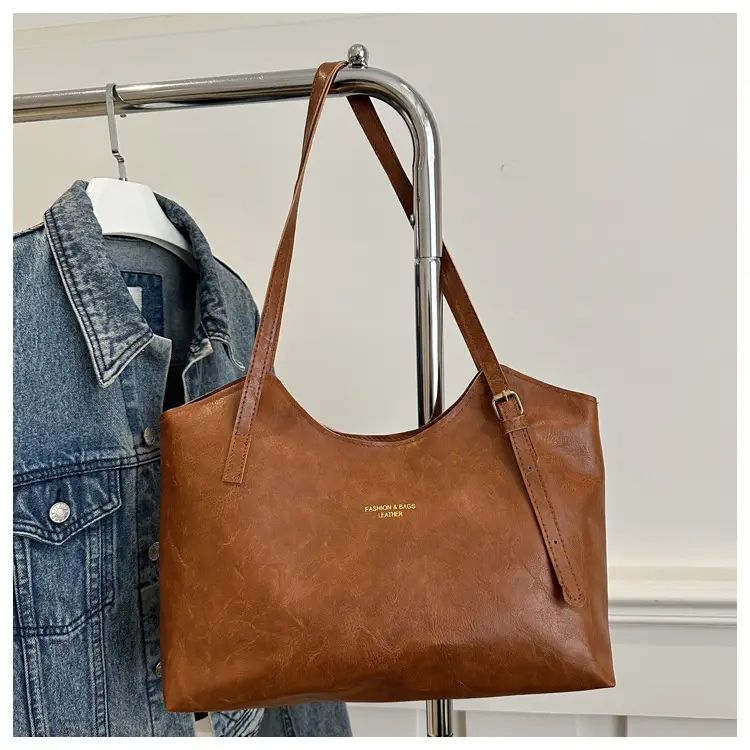 Brown Leather Tote Bag for Women Autumn Winter Commute — feature 23