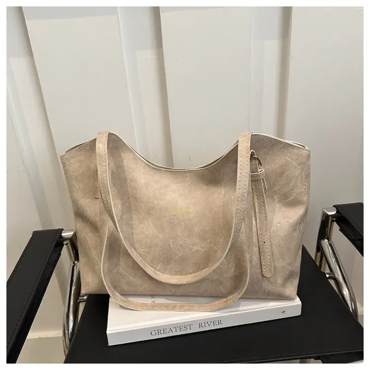Brown Leather Tote Bag for Women Autumn Winter Commute - Image 2