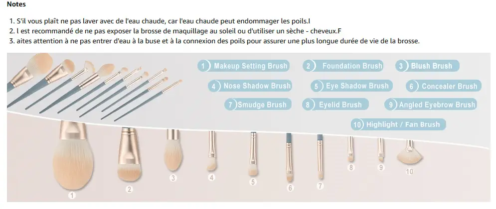 12-Piece Makeup Brush Set for Blush, Eyeliner, Concealer, Foundation, Contouring, Loose Powder β feature 4