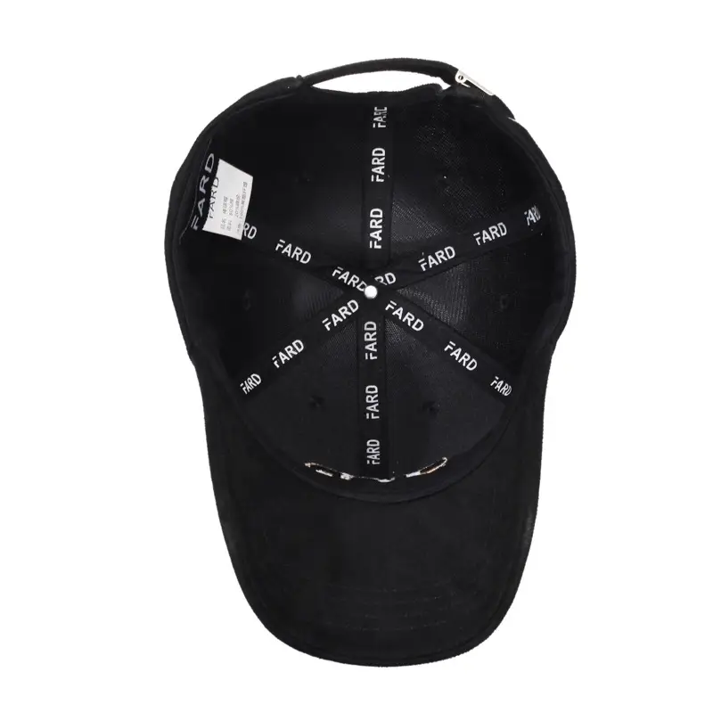 Men Embroidered Baseball Cap Black with Sunshade - Image 10