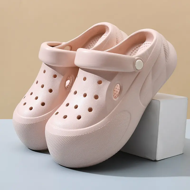 Heightened Hole Shoes Women's Summer Beach Outer Wear Breathable Baotou Home Non-stinky Foot Non-slip Wear-resistant All-match Sandals