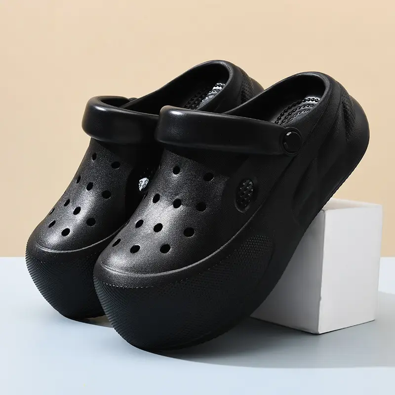 Heightened Hole Shoes Women's Summer Beach Outer Wear Breathable Baotou Home Non-stinky Foot Non-slip Wear-resistant All-match Sandals