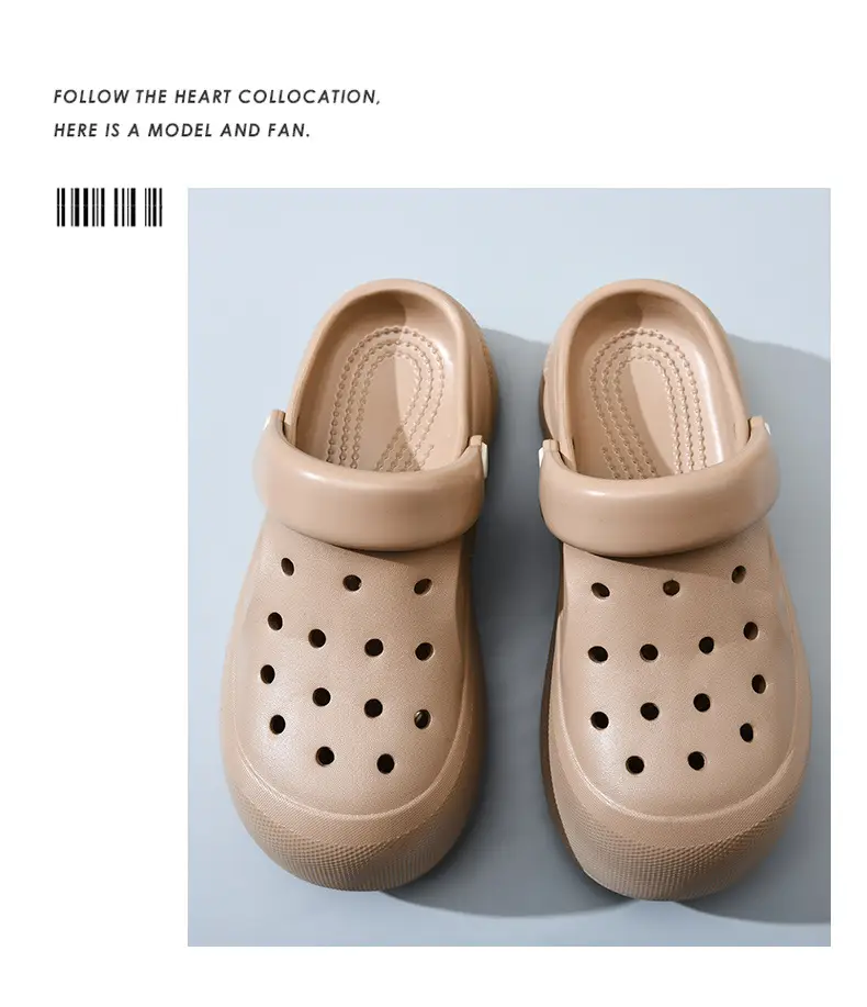 Heightened Hole Shoes Women's Summer Beach Outer Wear Breathable Baotou Home Non-stinky Foot Non-slip Wear-resistant All-match Sandals — feature 16