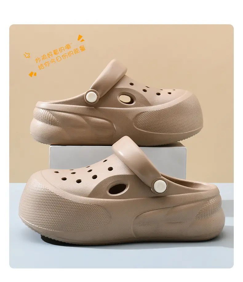 Heightened Hole Shoes Women's Summer Beach Outer Wear Breathable Baotou Home Non-stinky Foot Non-slip Wear-resistant All-match Sandals — feature 17