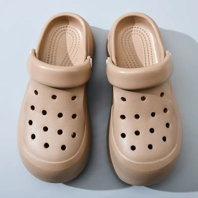 Heightened Hole Shoes Women's Summer Beach Outer Wear Breathable Baotou Home Non-stinky Foot Non-slip Wear-resistant All-match Sandals