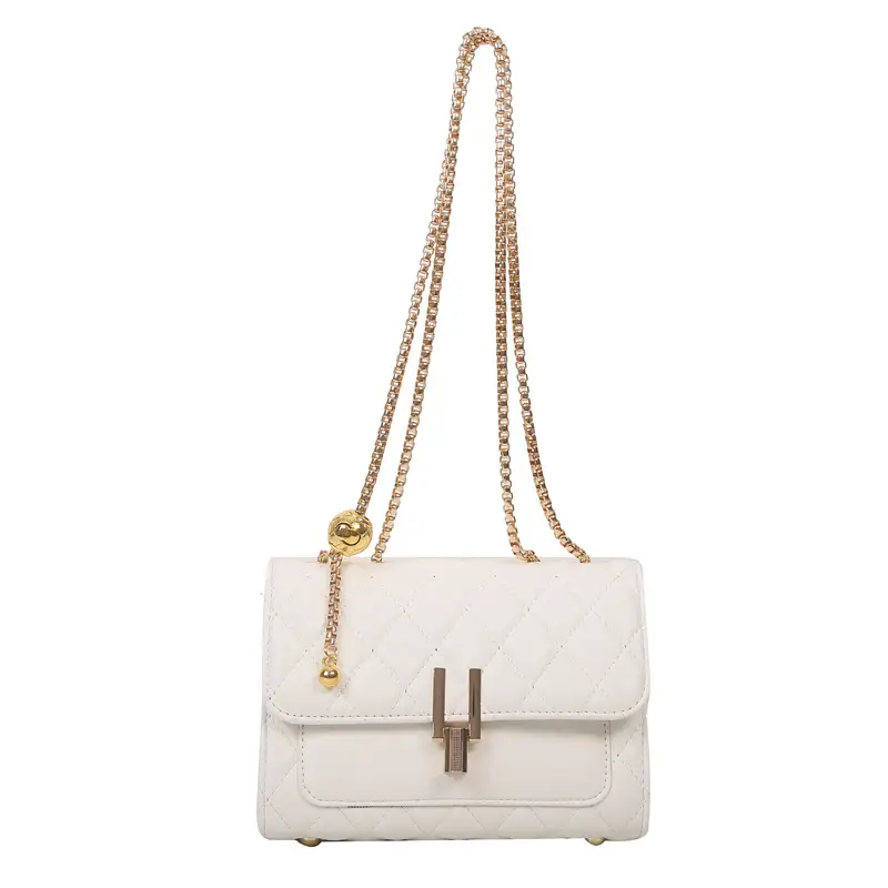 White Diamond Embroidery Crossbody Bag for Women - Image 2