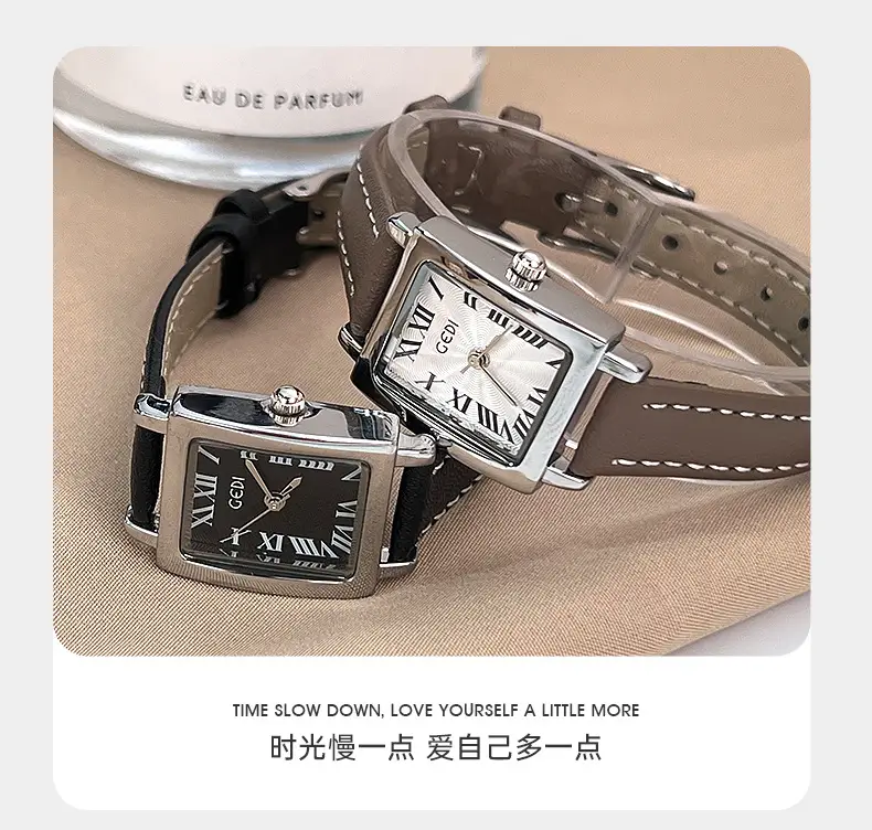 Gold Retro Square Watch for Women Waterproof Quartz — feature 11