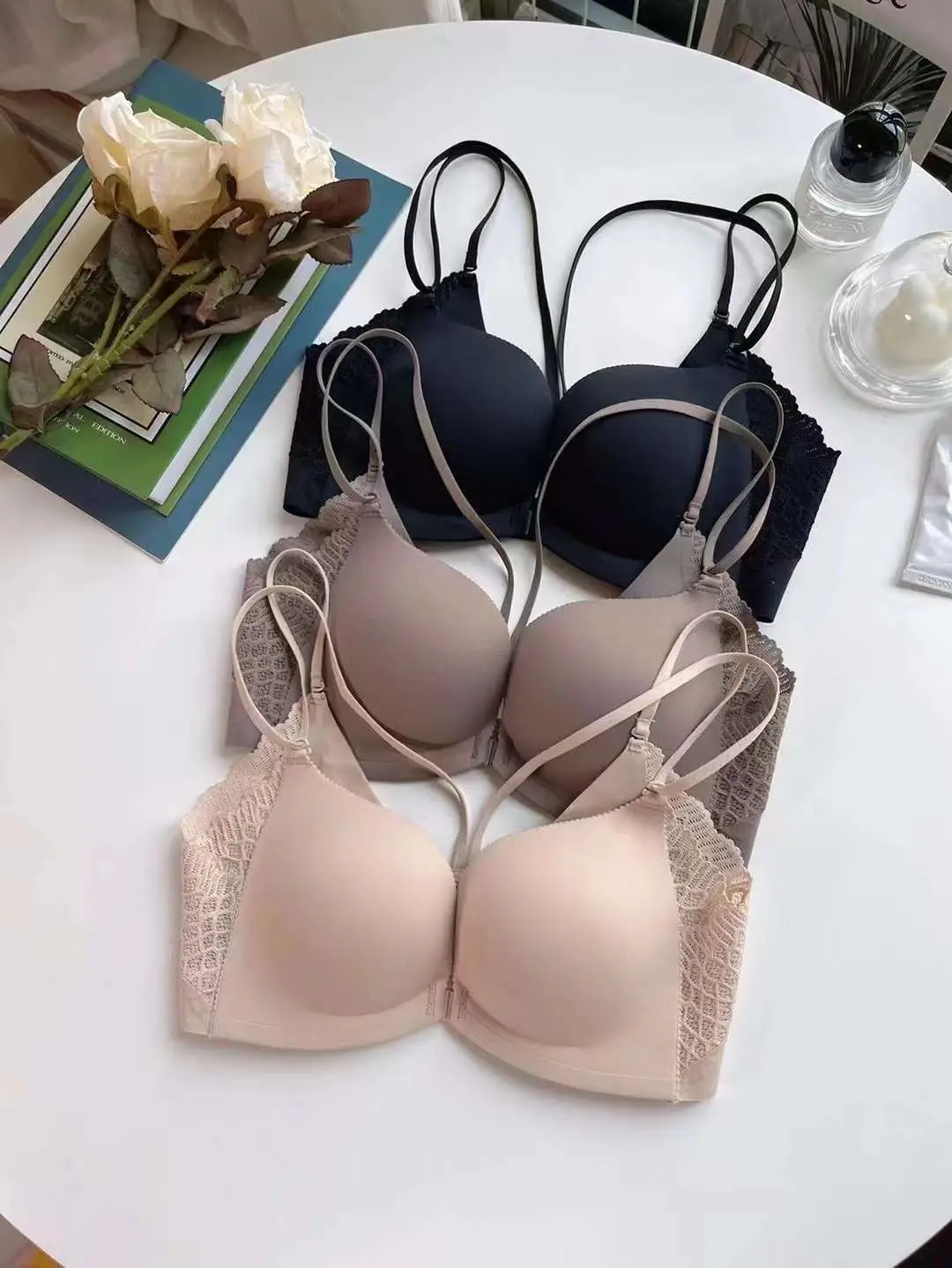 Japanese Front-Clasp Bra, Seamless Beauty Back, Wireless Bra, Minimizer for Large Busts, Seamless Women's Smooth Push-Up Bra — feature 19