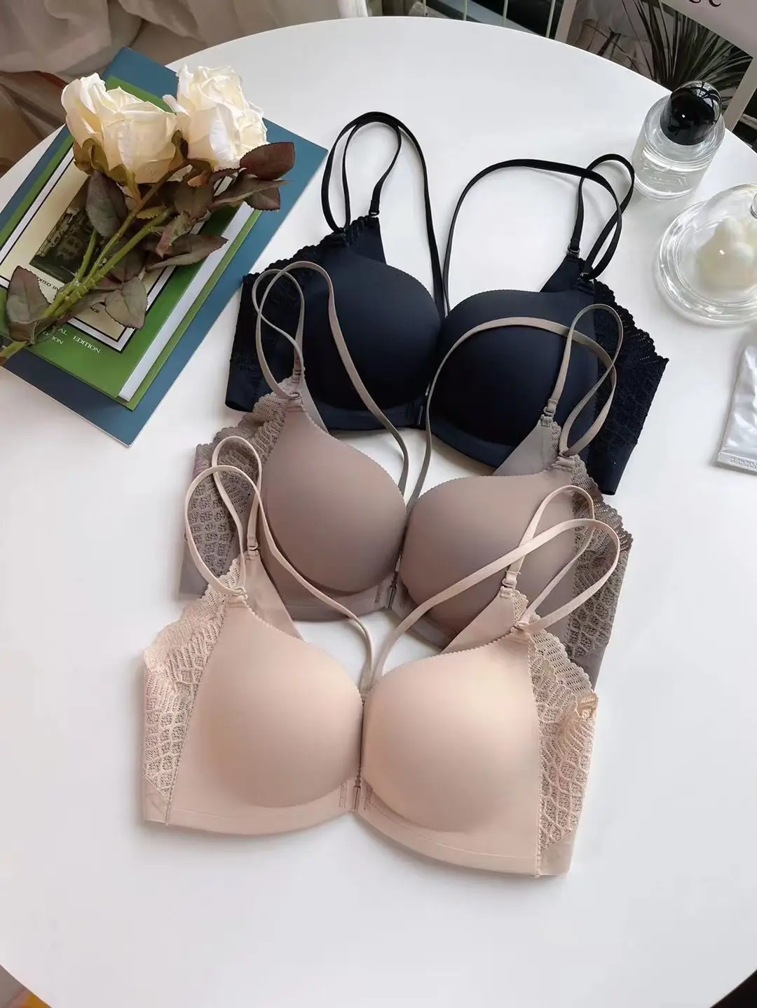 Japanese Front-Clasp Bra, Seamless Beauty Back, Wireless Bra, Minimizer for Large Busts, Seamless Women's Smooth Push-Up Bra — feature 26