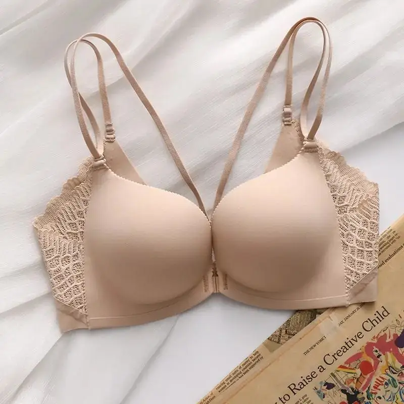 Japanese Front-Clasp Bra, Seamless Beauty Back, Wireless Bra, Minimizer for Large Busts, Seamless Women's Smooth Push-Up Bra