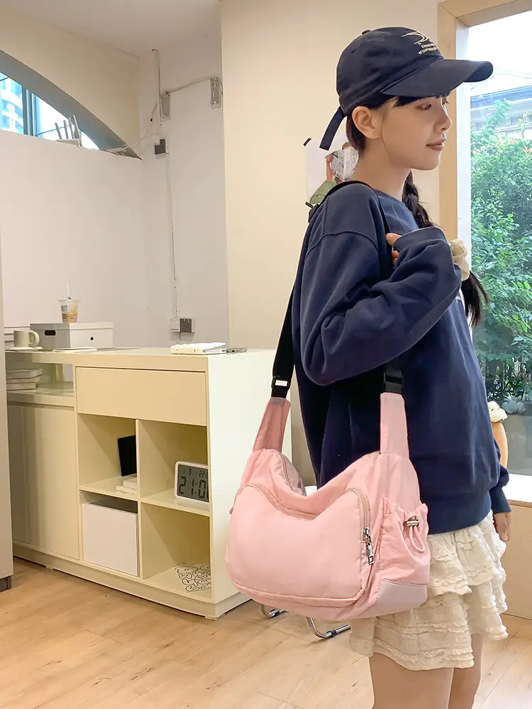 Pink Nylon Shoulder Bag for Women 2024 - Image 10