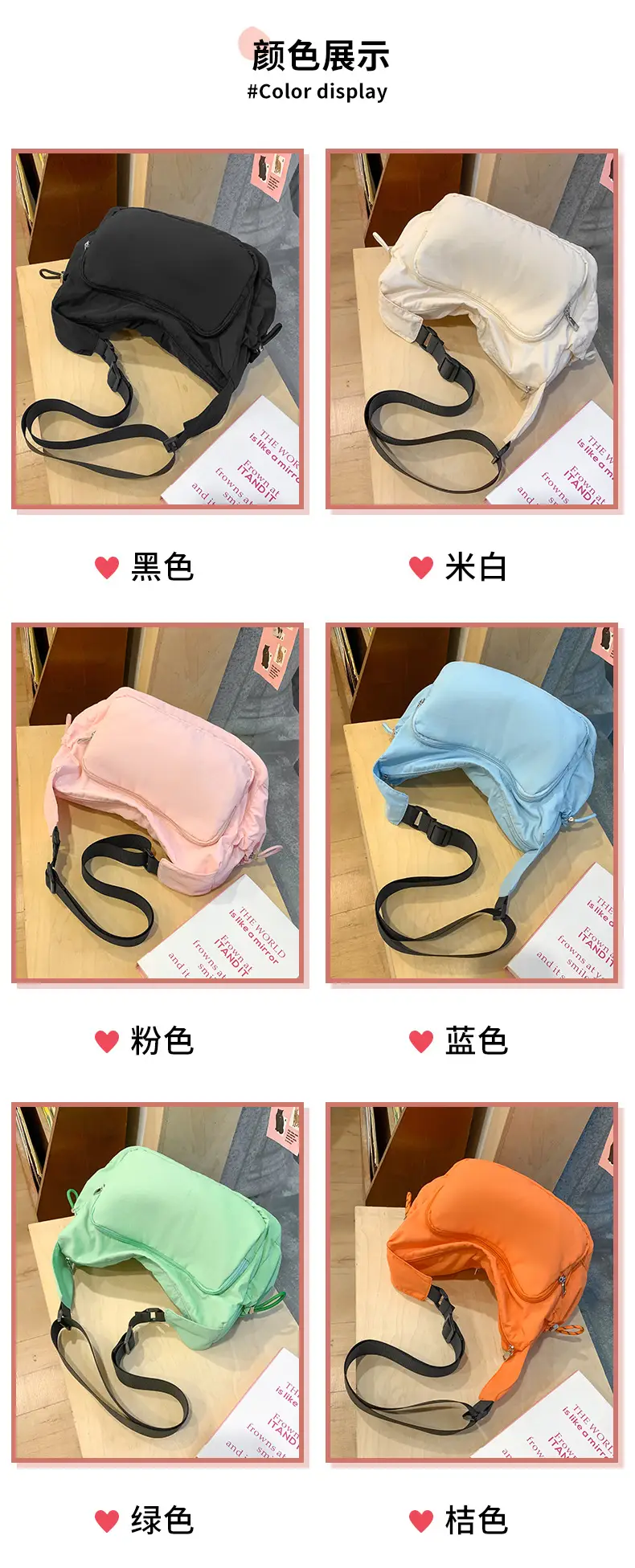 Pink Nylon Shoulder Bag for Women 2024 — feature 5