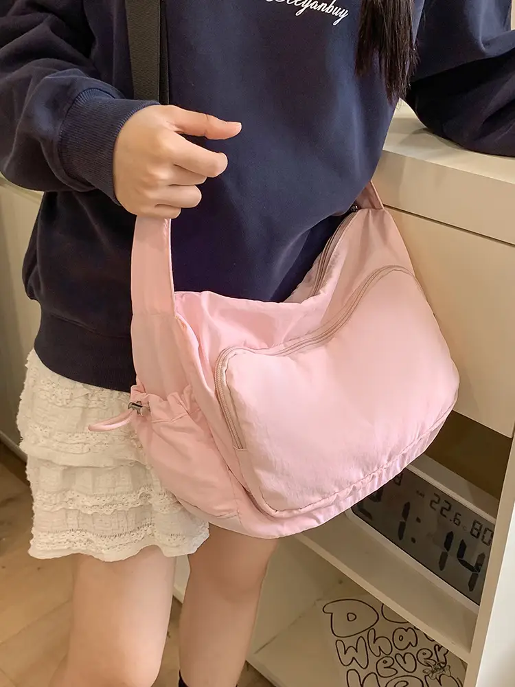 Pink Nylon Shoulder Bag for Women 2024 - Image 3