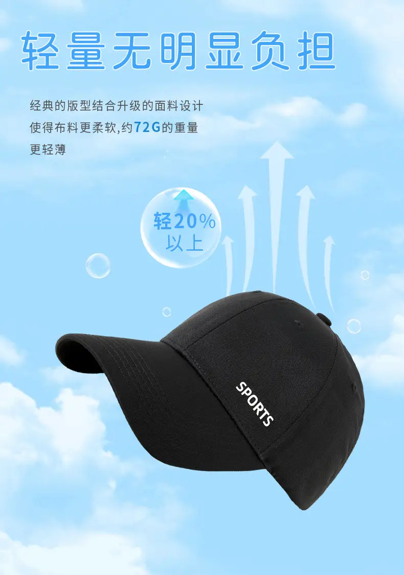 Women's Grey Sports Cap Anti-UV Hard Top Baseball — feature 9