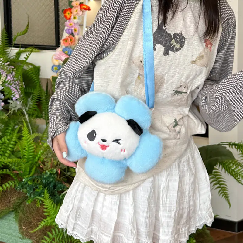 Cute Panda Shoulder Bag for Girls with Sunflower Design - Image 6