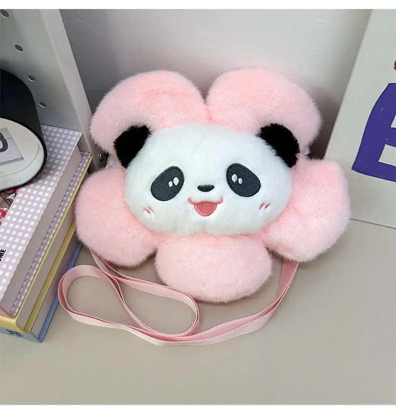 Cute Panda Shoulder Bag for Girls with Sunflower Design — feature 10