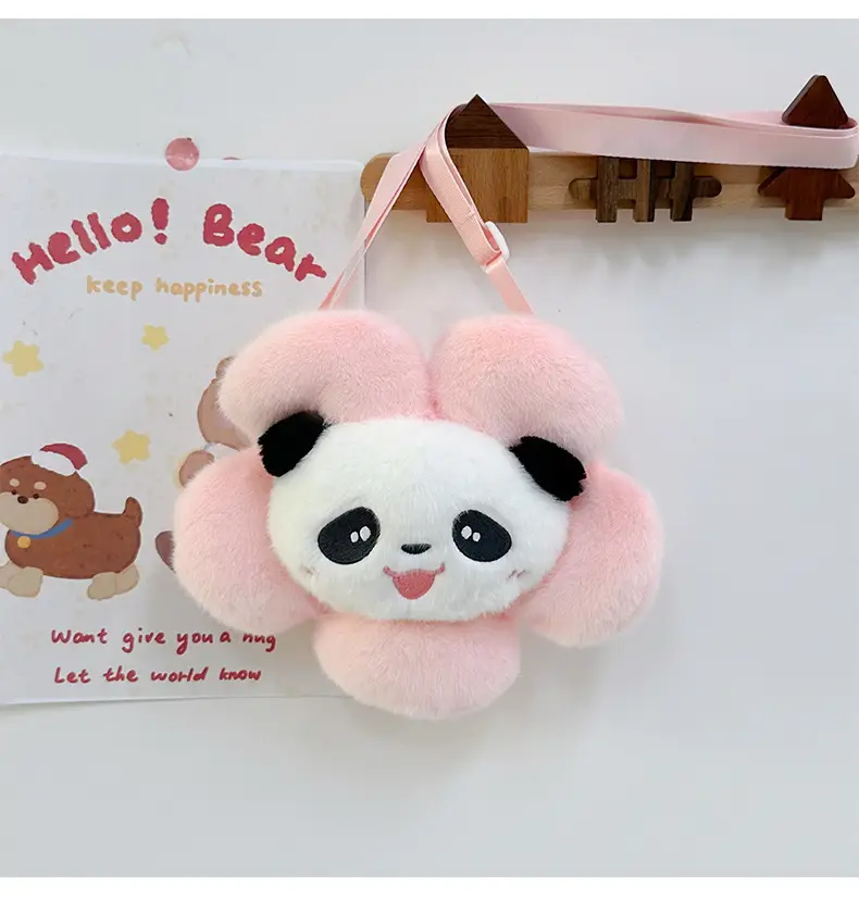 Cute Panda Shoulder Bag for Girls with Sunflower Design — feature 12