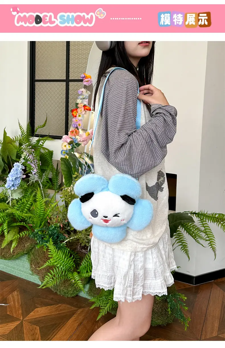Cute Panda Shoulder Bag for Girls with Sunflower Design — feature 18