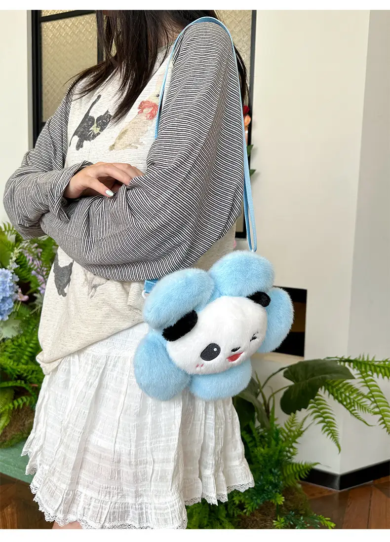 Cute Panda Shoulder Bag for Girls with Sunflower Design — feature 19