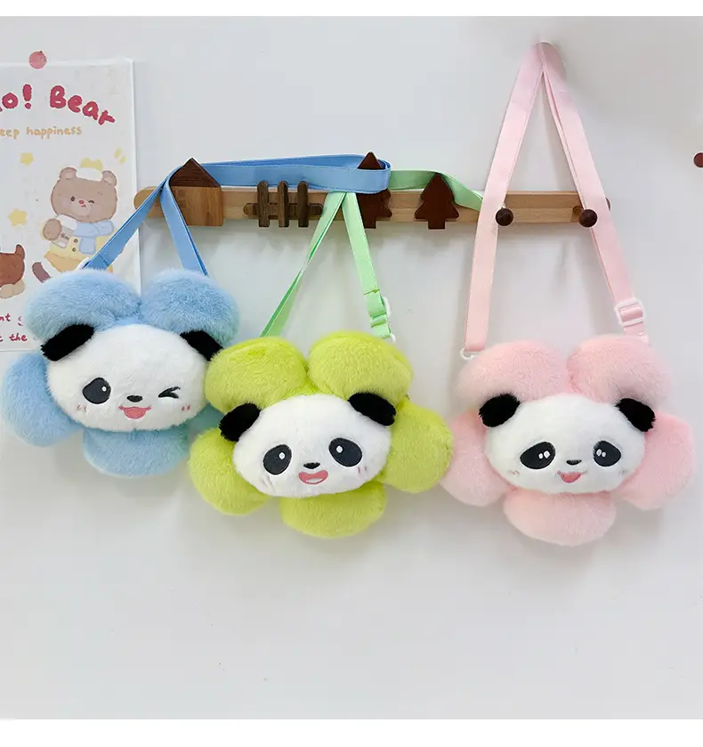Cute Panda Shoulder Bag for Girls with Sunflower Design — feature 21