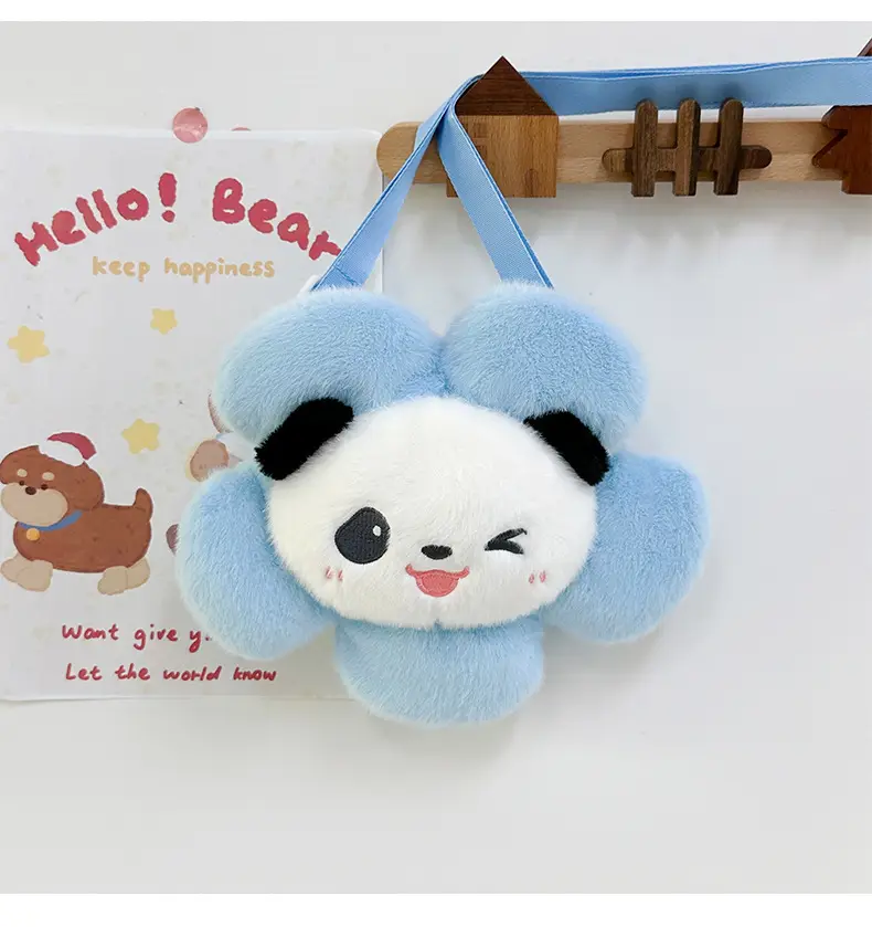 Cute Panda Shoulder Bag for Girls with Sunflower Design — feature 22