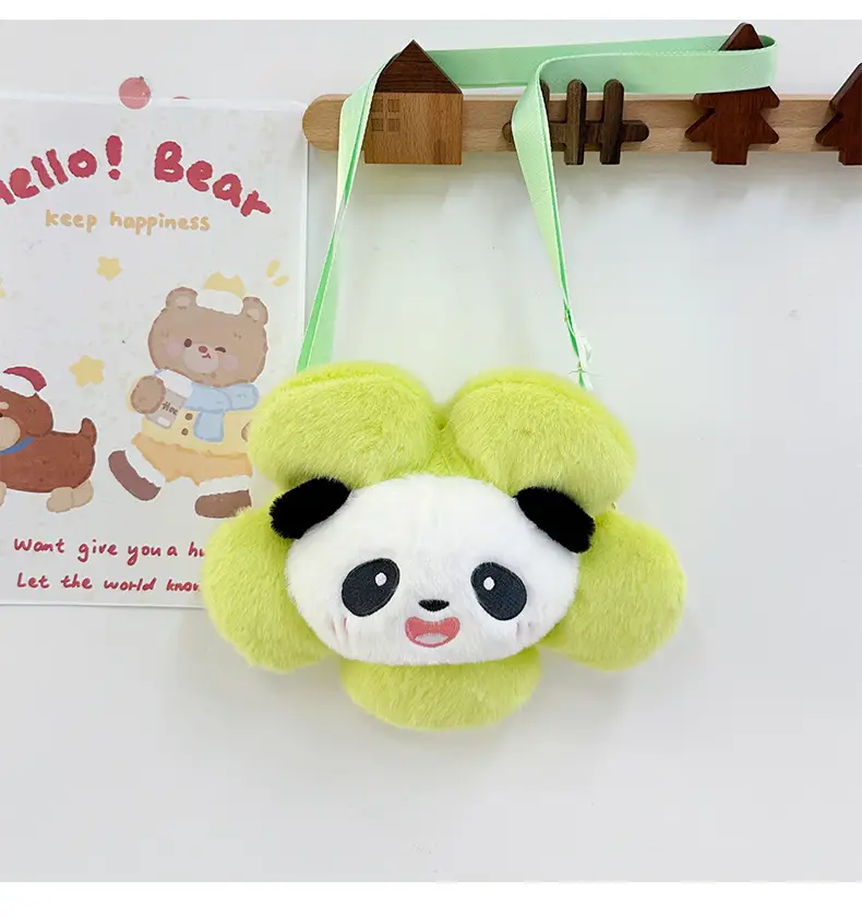 Cute Panda Shoulder Bag for Girls with Sunflower Design — feature 23
