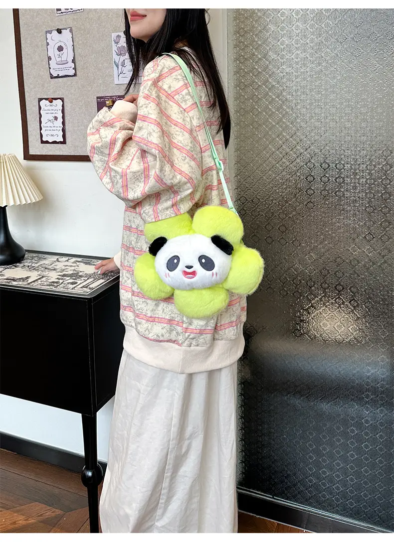 Cute Panda Shoulder Bag for Girls with Sunflower Design — feature 24