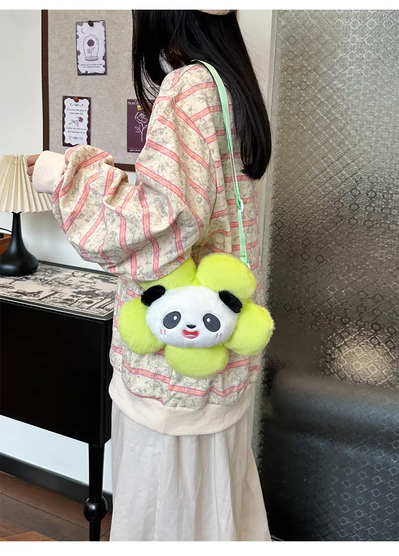 Cute Panda Shoulder Bag for Girls with Sunflower Design — feature 25
