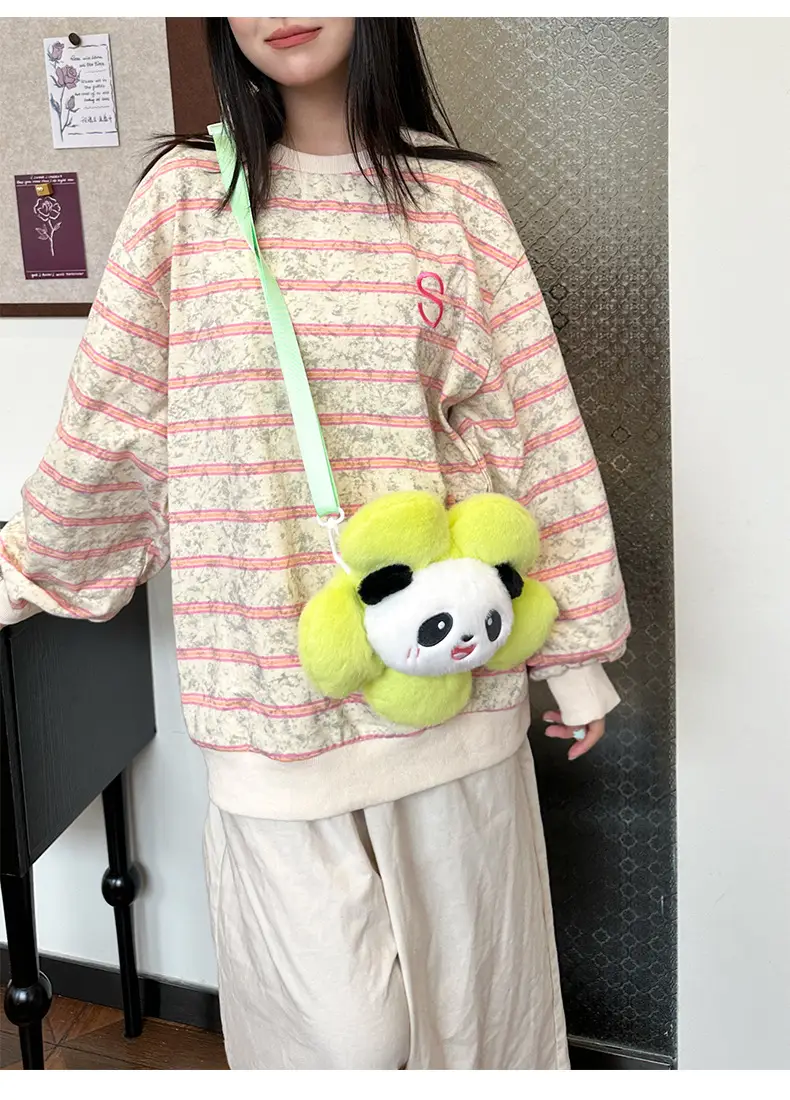 Cute Panda Shoulder Bag for Girls with Sunflower Design — feature 26