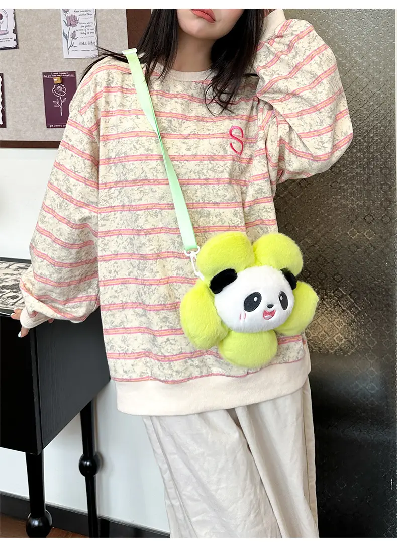 Cute Panda Shoulder Bag for Girls with Sunflower Design — feature 27