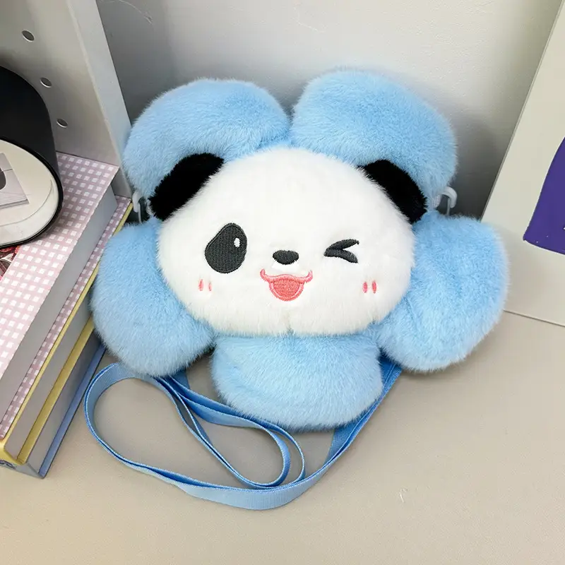 Cute Panda Shoulder Bag for Girls with Sunflower Design - Image 3