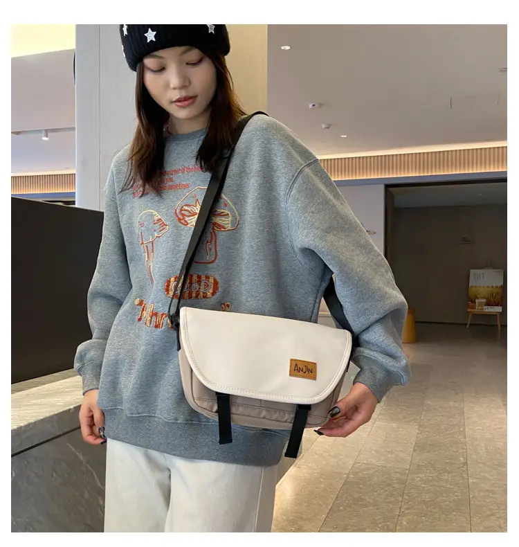 Men Women Crossbody Bag Black White Large Capacity — feature 19
