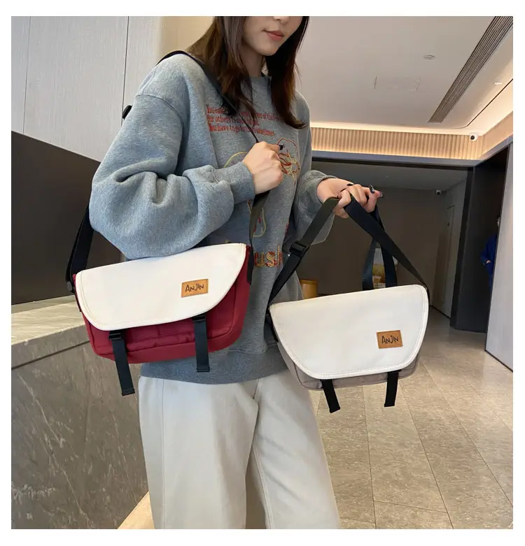 Men Women Crossbody Bag Black White Large Capacity — feature 26