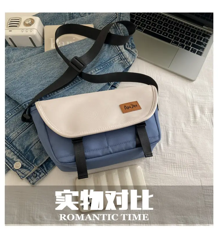 Men Women Crossbody Bag Black White Large Capacity — feature 3