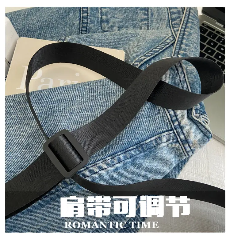 Men Women Crossbody Bag Black White Large Capacity — feature 4