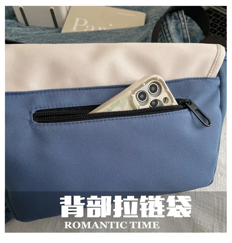 Men Women Crossbody Bag Black White Large Capacity — feature 5