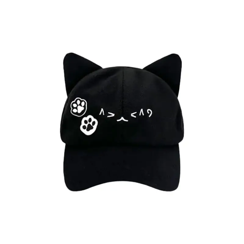 Cute Cat Ears Baseball Cap Women Black - Image 6