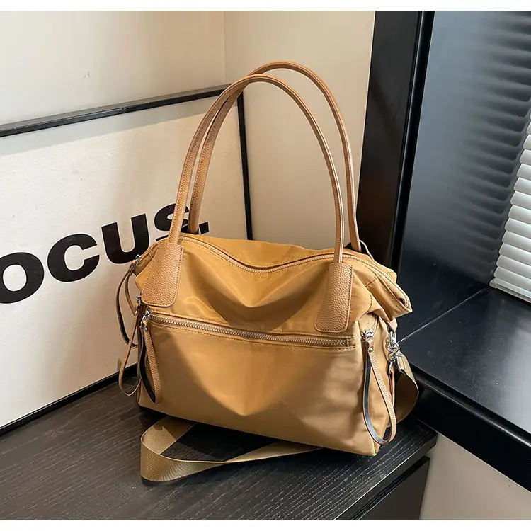 Women's Large Capacity Black Nylon Tote Bag Autumn Winter Crossbody — feature 12