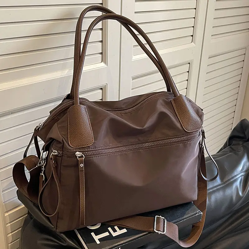 Women's Large Capacity Black Nylon Tote Bag Autumn Winter Crossbody - Image 2