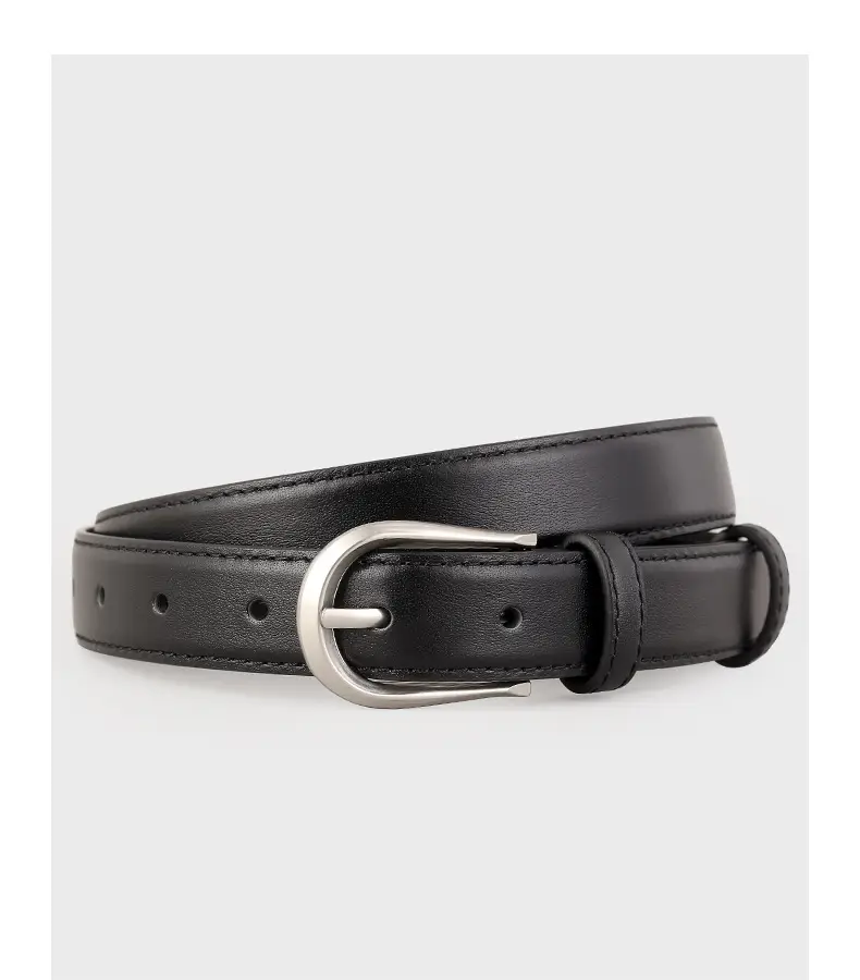 Women's Brown Cowhide Belt with Silver Buckle — feature 16