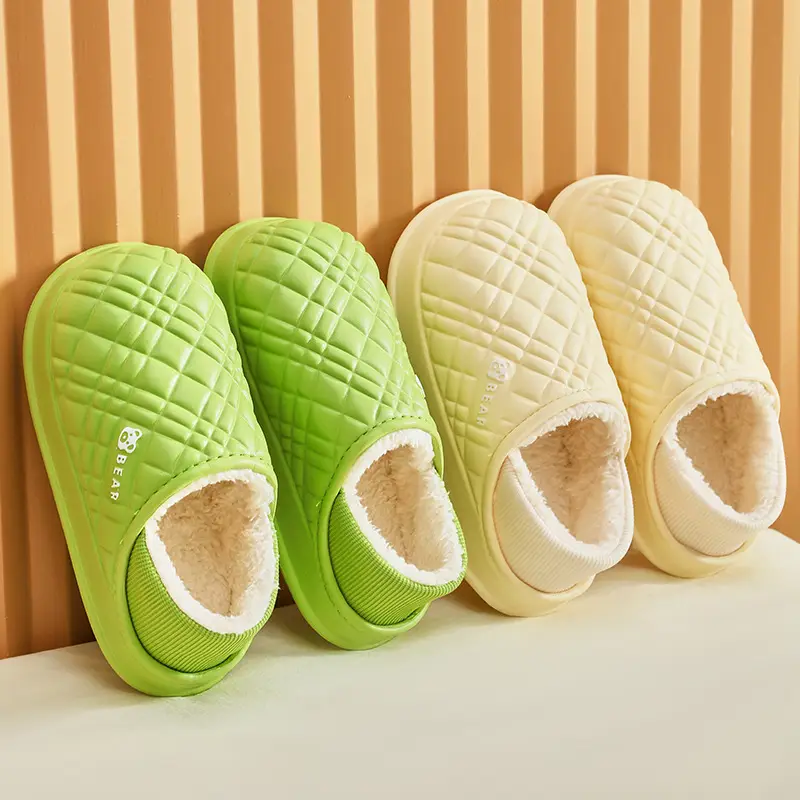 Autumn and winter warm cotton slippers for men and women new indoor household non-slip waterproof wool plush cotton slippers wholesale