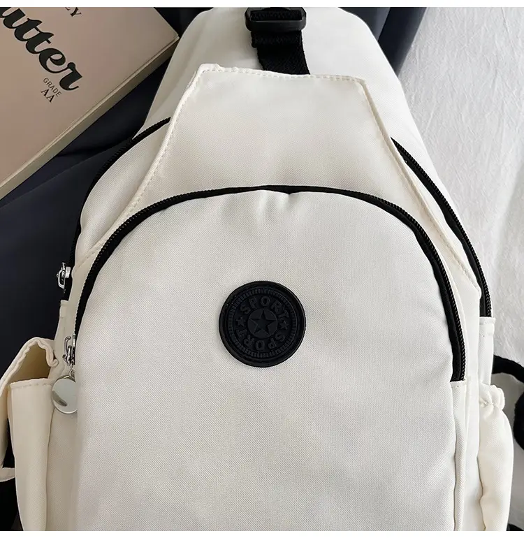 Women's Red Oxford Cloth Chest Backpack Large Capacity — feature 22