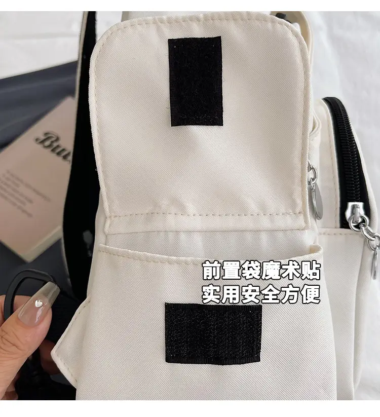 Women's Red Oxford Cloth Chest Backpack Large Capacity — feature 9