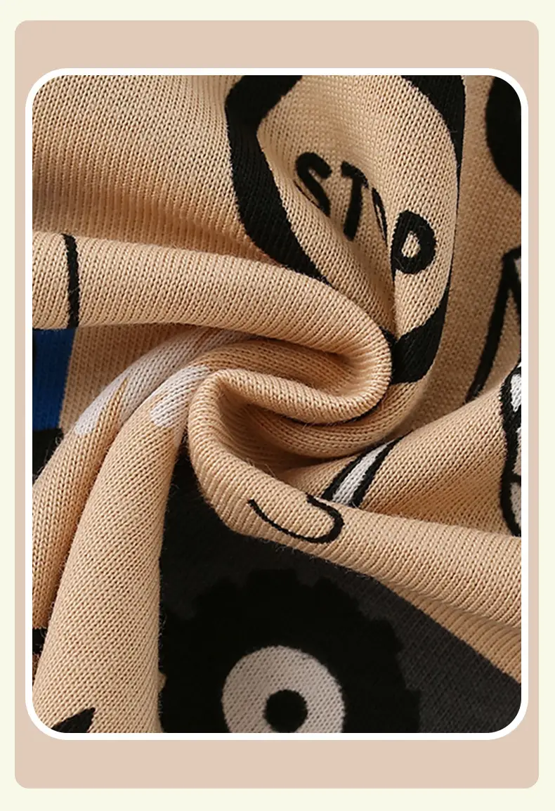Malwee Summer Boys T-Shirt Beige Black Graphic Round Neck — feature 4