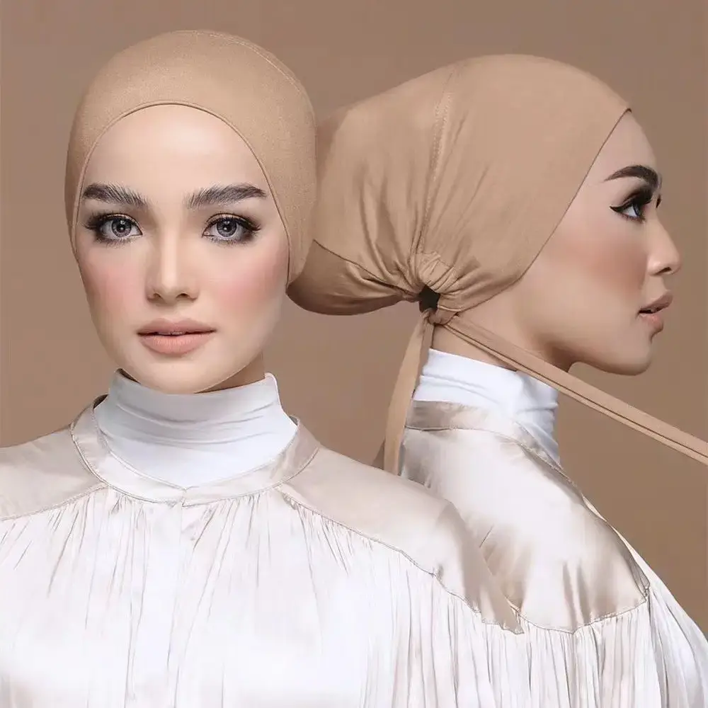 Adjustable Muslim Hijab Caps with Solid Straps - Image 47