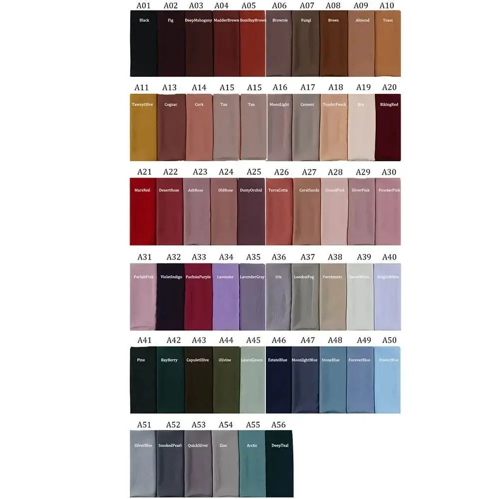 Muslim Pearl Chiffon Head Scarf Lavender Gray A35 - Image 53