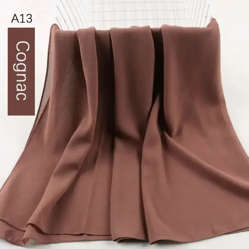 Muslim Pearl Chiffon Head Scarf Lavender Gray A35 - Image 11